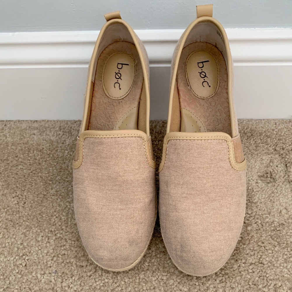 B.O.C. Tan Canvas Slip-on Shoes